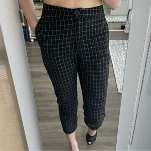 Princess Polly - Checked Ankle Pants, black